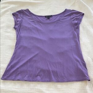 Eileen Fisher Purple Silk Stretch Jersey Tee XS
